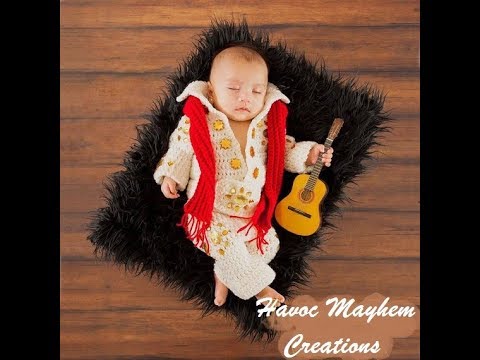 Tutorial How to crochet Baby Elvis Outfit Part 1 size 0-3 months