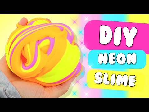 BRIGHTEST DIY Fluffy Slime Neon ♥ Como Hacer Slime No Pegajoso, Slime Que No Se Pega